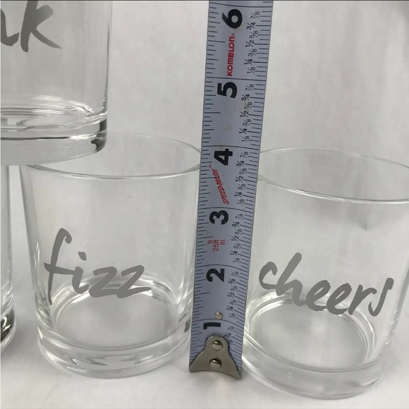 Set of 4 Highball Glasses Fizz Cheers Clink Pop 3 5/8"
#09202410 - Picture 9 of 10